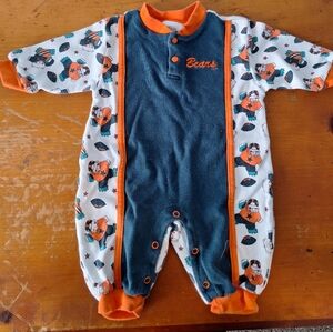 Chicago Bears Kid Athlete Orange and Blue Baby One Piece Size 3/6 Month Vintage
